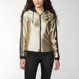 Adidas Sporty “Star Hoodie” Gold Metallic Jacket